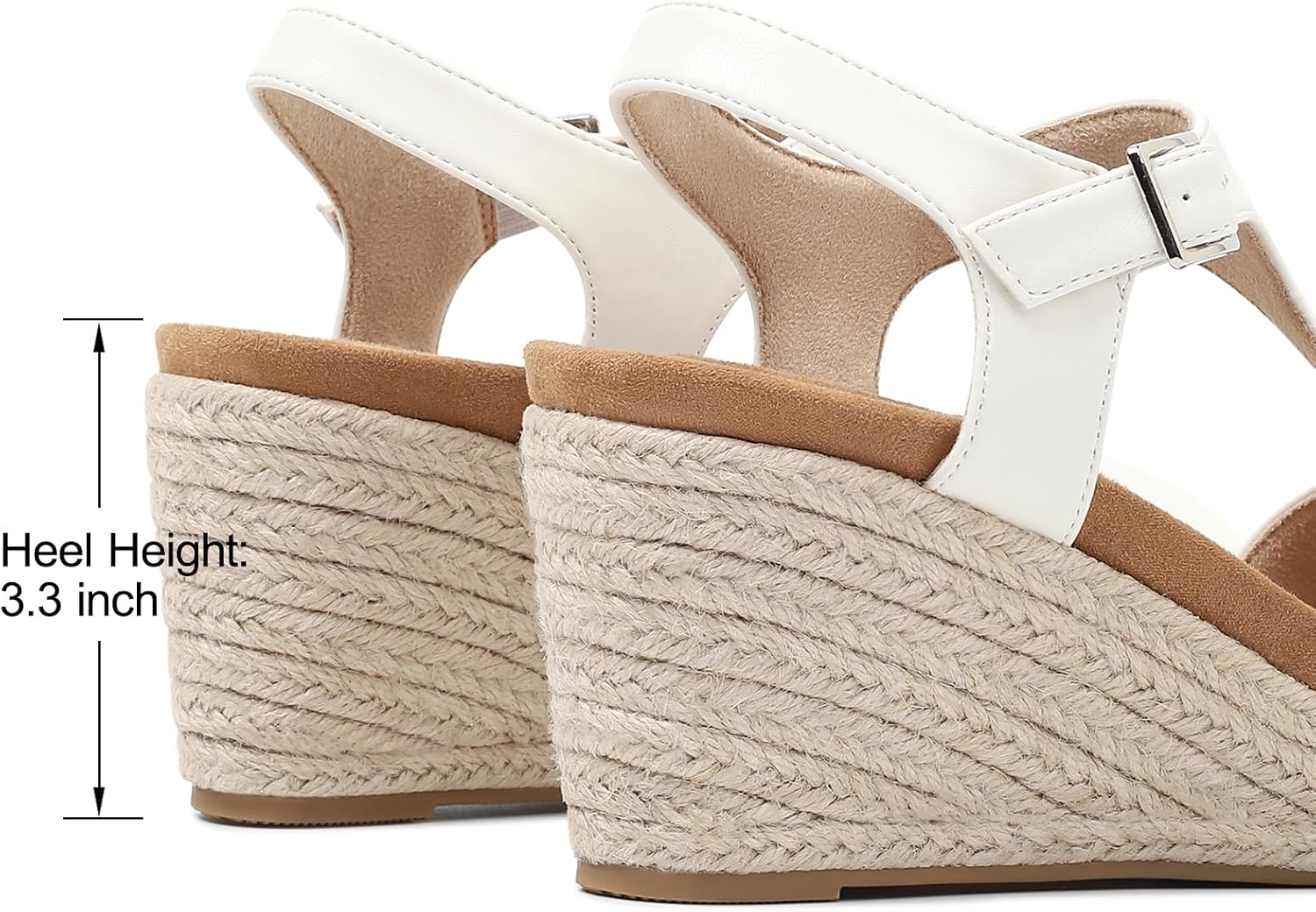 Women's Espadrilles Wedges Sandals Dressy, Platform Sandals Espadrille Ankle Strap Cut Out Wedges High Heels Casual Summer Comfortable Size 5-10.5