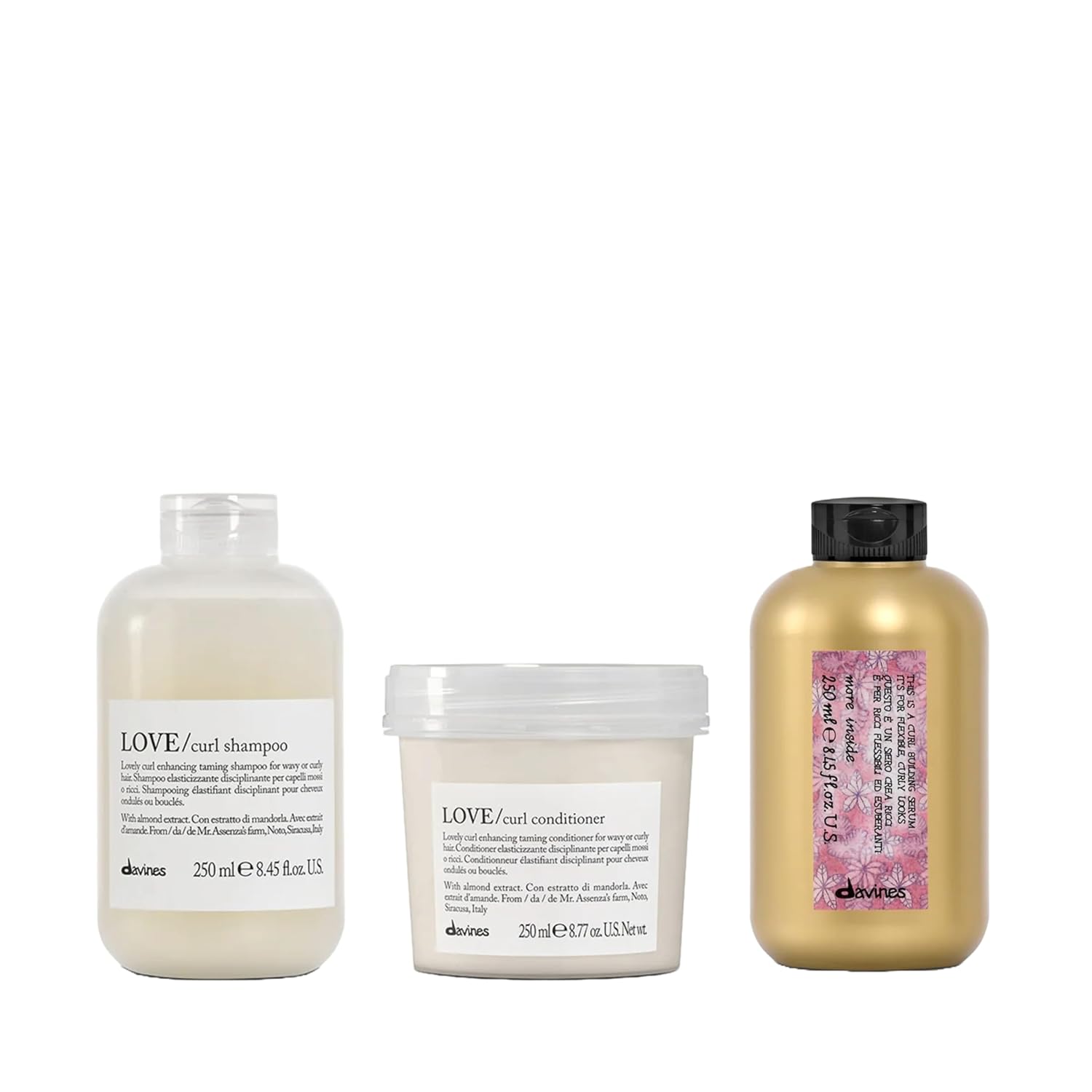 Davines LOVE Curl Conditioner with Curl Building Serum and Curl Shampoo