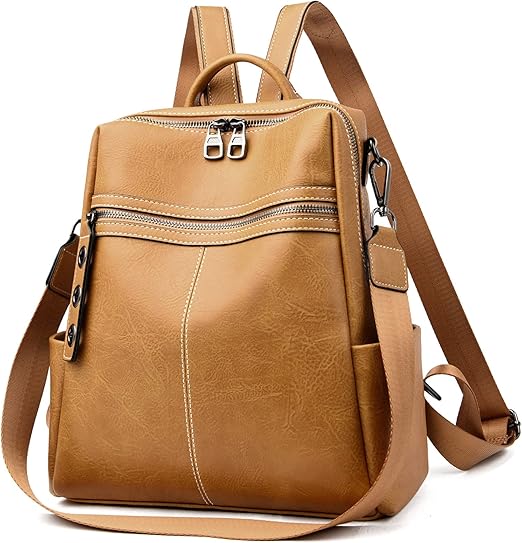 Leather Womens Backpack Purse for Women, Ladies Convertible