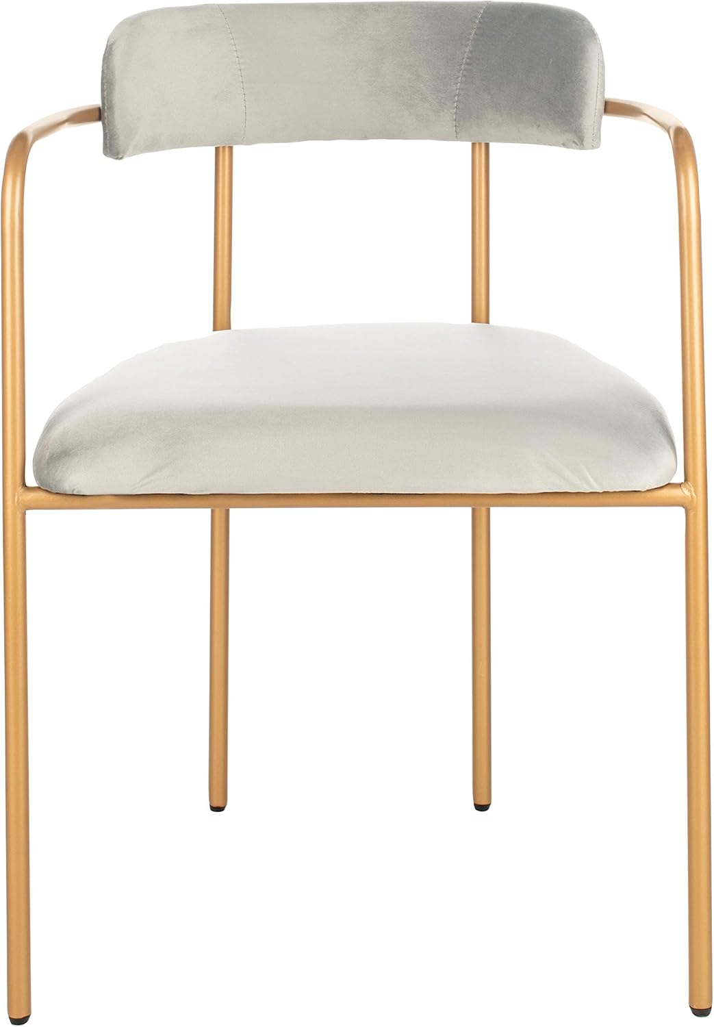 Safavieh Home Camille Grey Velvet and Gold Low Back Side Chair, Set of 2