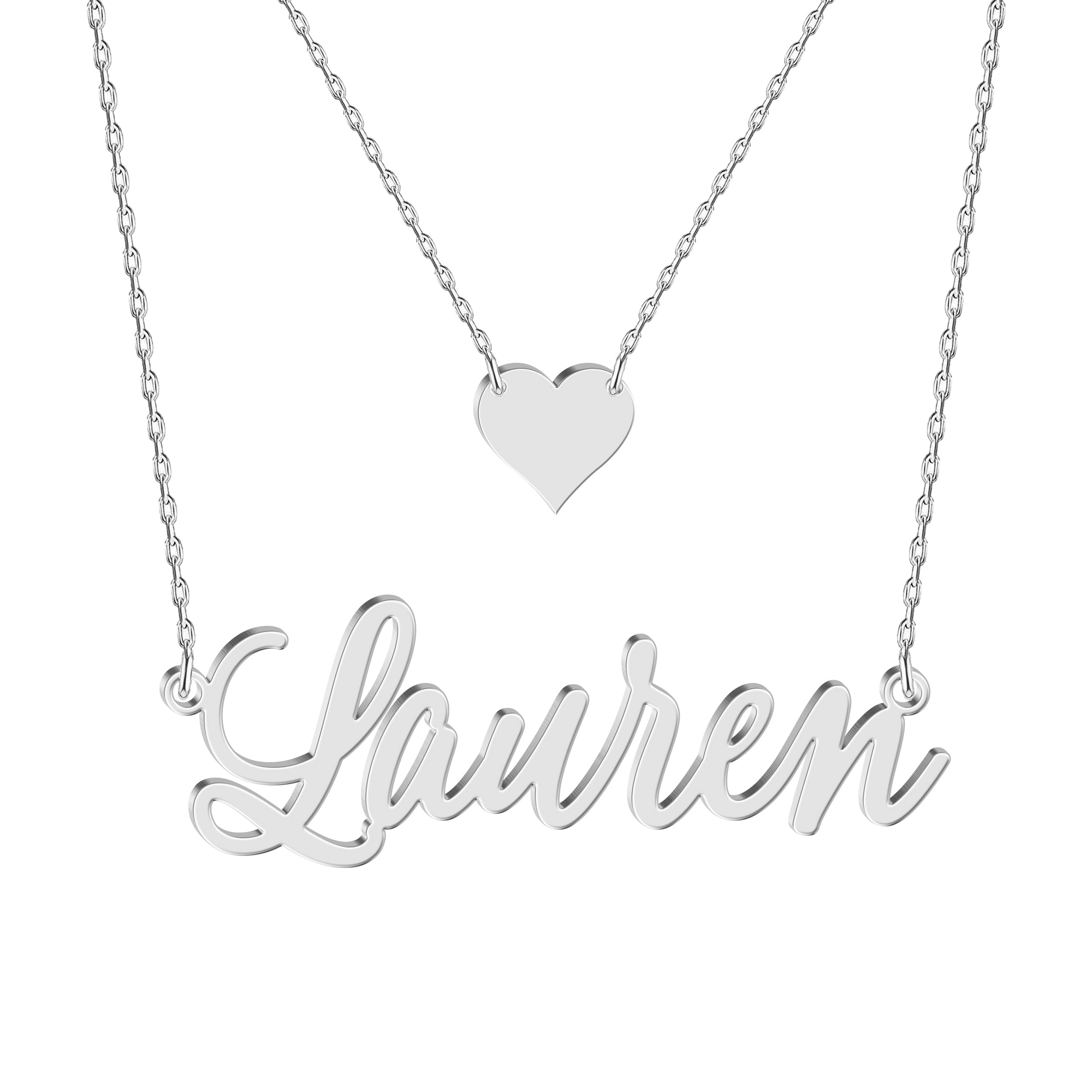 Custom Name Necklace - 925 Sterling Silver &amp; 316 Stainless Steel, 14 Fonts &amp; Multi-Language Options, 4 Colors, 5 Chain Styles, Personalized Gift with Premium Box