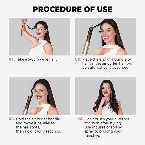 Miniatura 2 de Set de cepillo secador de pelo 5 en 1, estilizador de aire caliente con iones negativos profesionales, estilizador de envoltura de aire para rizos,