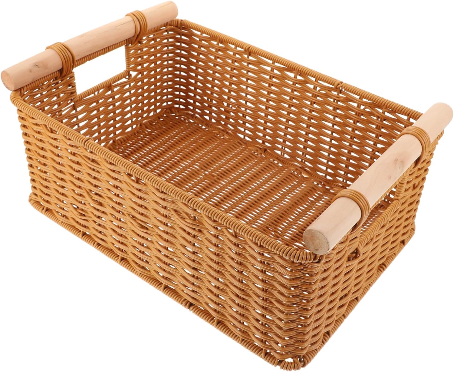 Luxshiny 1pc Woven Storage Basket Handles Decorative Storage Basket for Home Office School Toys Books Clothes