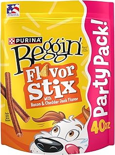 Beggin’ Flavor Stix Treats for Dogs with Bacon and Cheddar Jack Flavor - 40 oz. Pouch