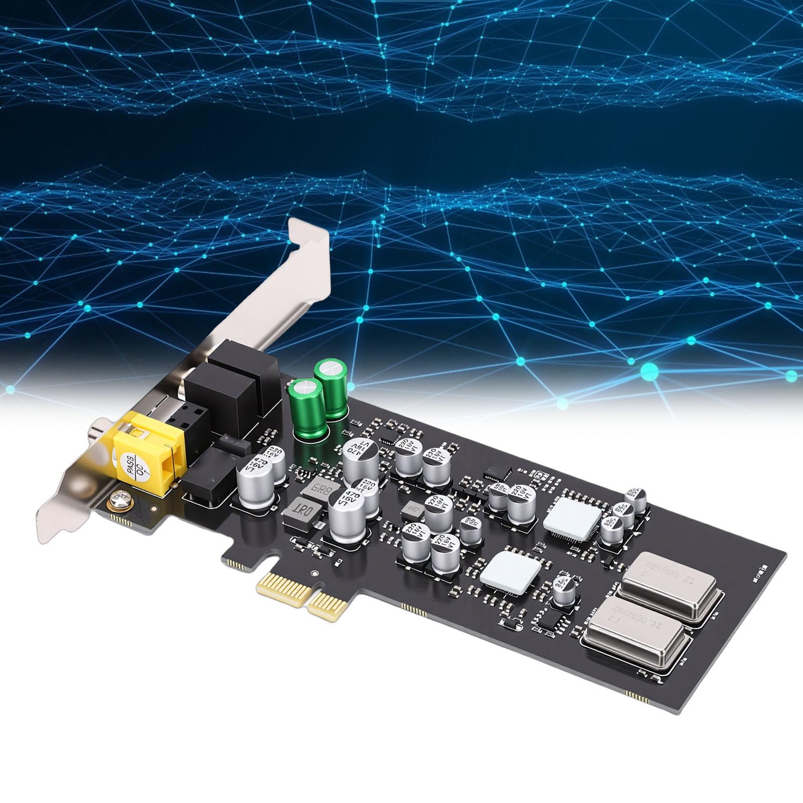 Denash Karta Dźwiękowa PCIE, Profesjonalny Dźwięk HiFi z Dwoma Przetwornikami DAC i Sterownikami Słuchawek, Obsługuje Wiele Częstotliwości Próbkowania 44,1 KHz 48 KHz 96, z