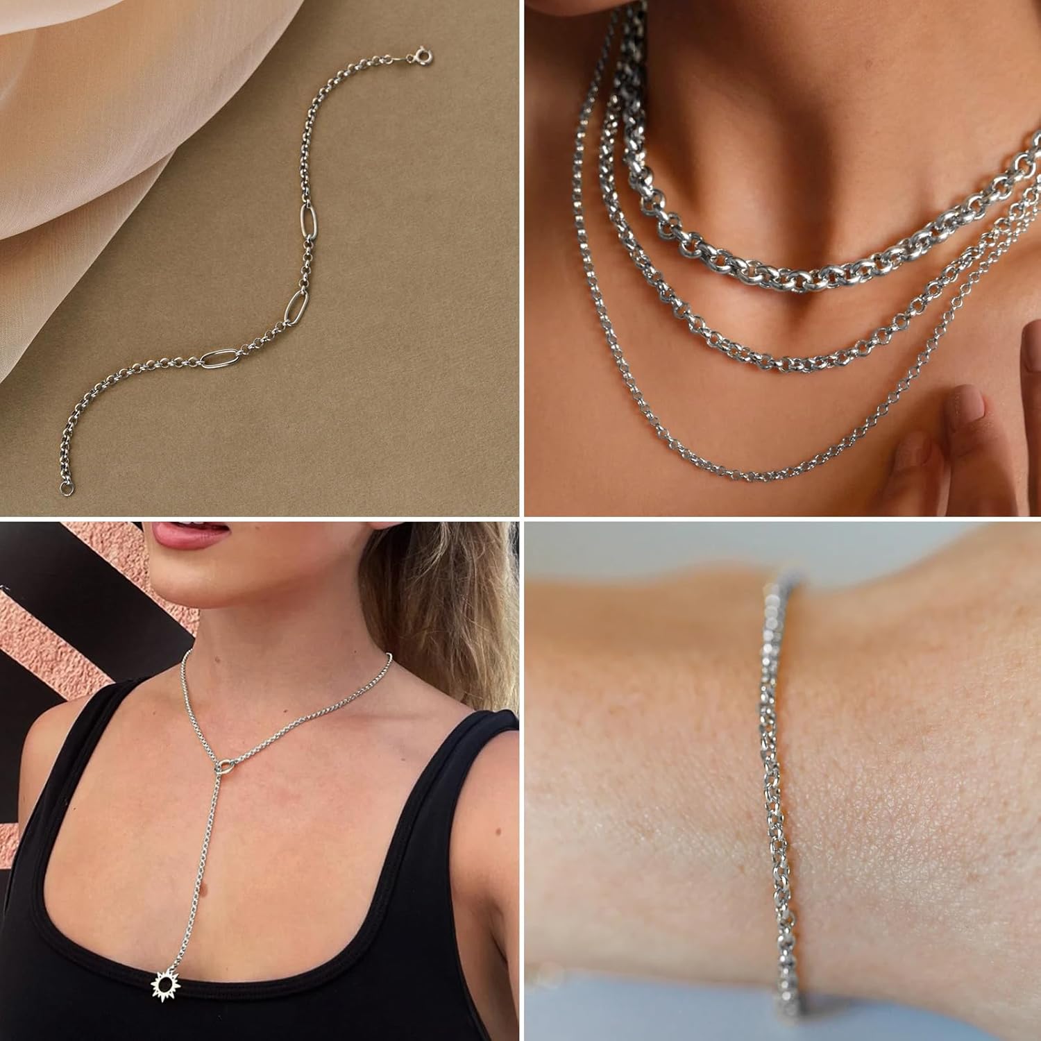 33FT Stainless Steel Rolo Chain for Jewelry Making 3.5MM Stainless Steel O Link Chains Roll for DIY Crafts Jewelry Making - Image 5