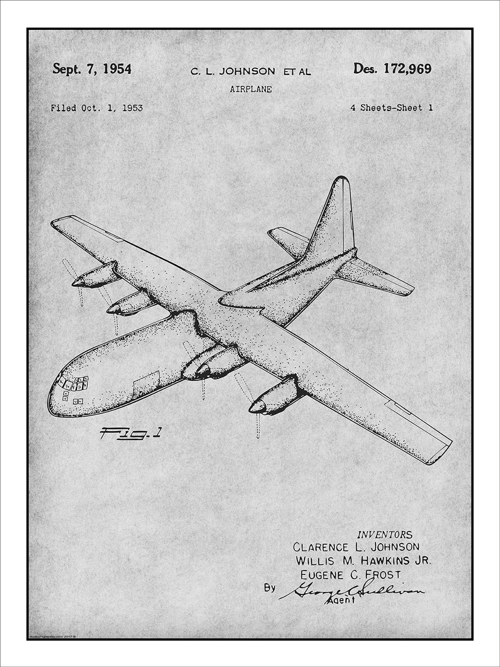 C-130 ポスター Amazon.com: Studio 21 Graphix 1953 Lockheed C-130 Hercules