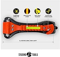 Vista 3 de Segomo Tools 2 martillos de seguridad de escape de emergencia con interruptor de ventana de coche y cortador de cinturón de seguridad - ESHM02