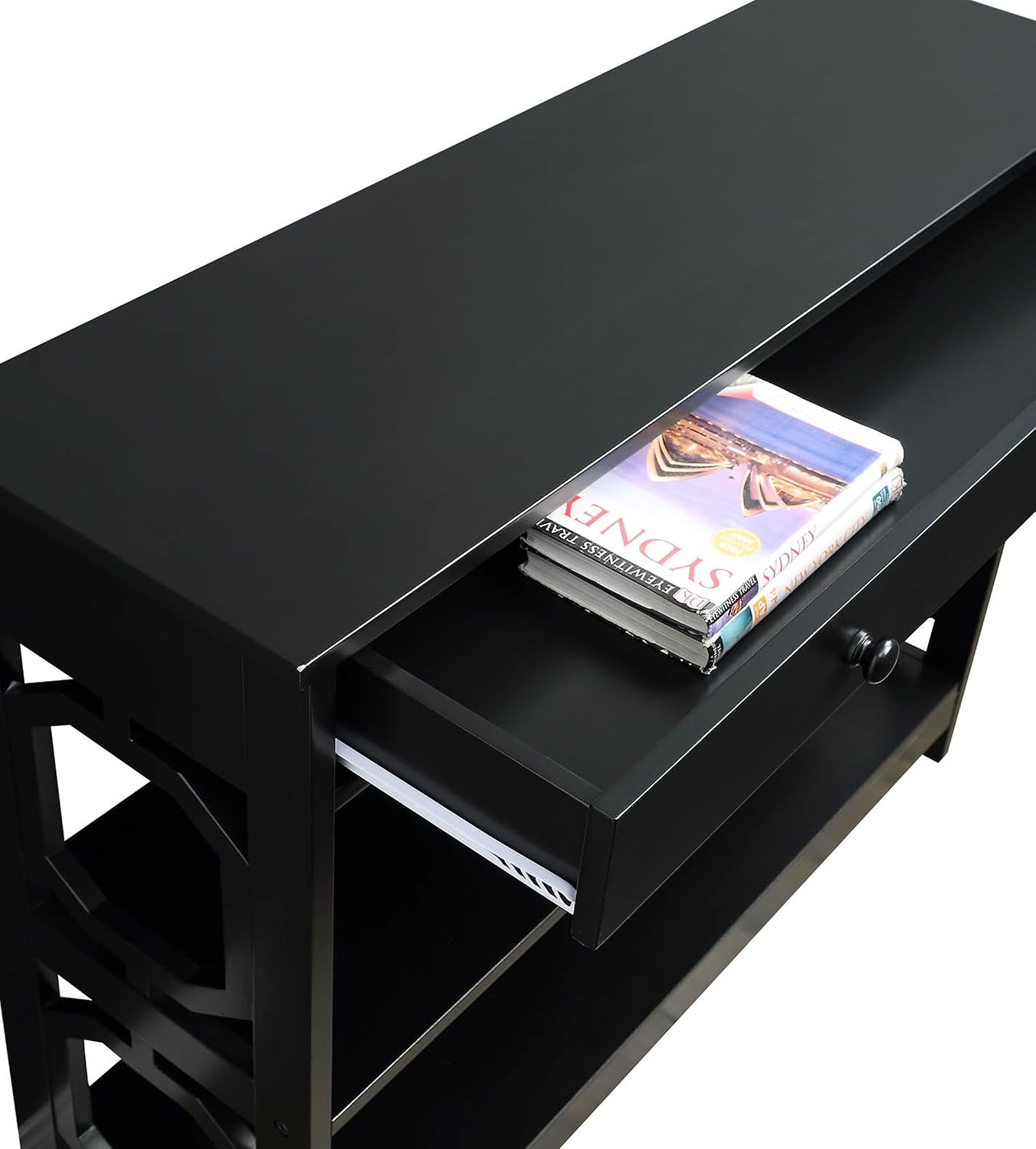 Convenience Concepts Omega 1 Drawer Console Table, Black image 4
