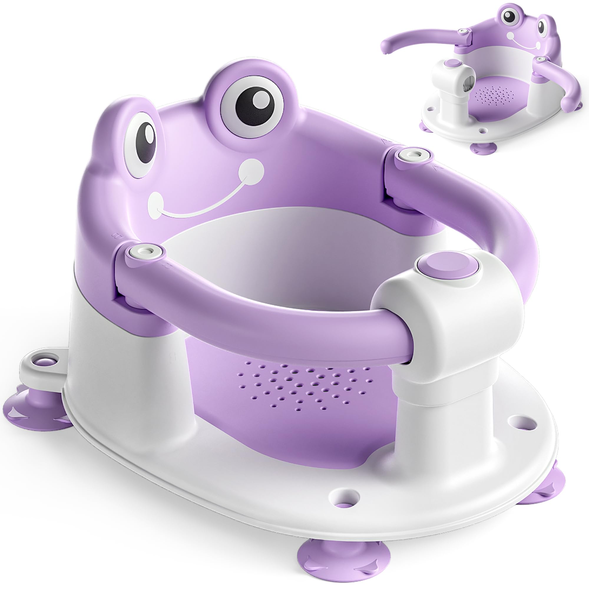 Baby Bath Seat for Babies 6 Months & Up - Toddler Bath Seats for Baby Sitting Up with 4 Suction Cups & Soft Cushion, Non-Slip Infants Shower Bathtub