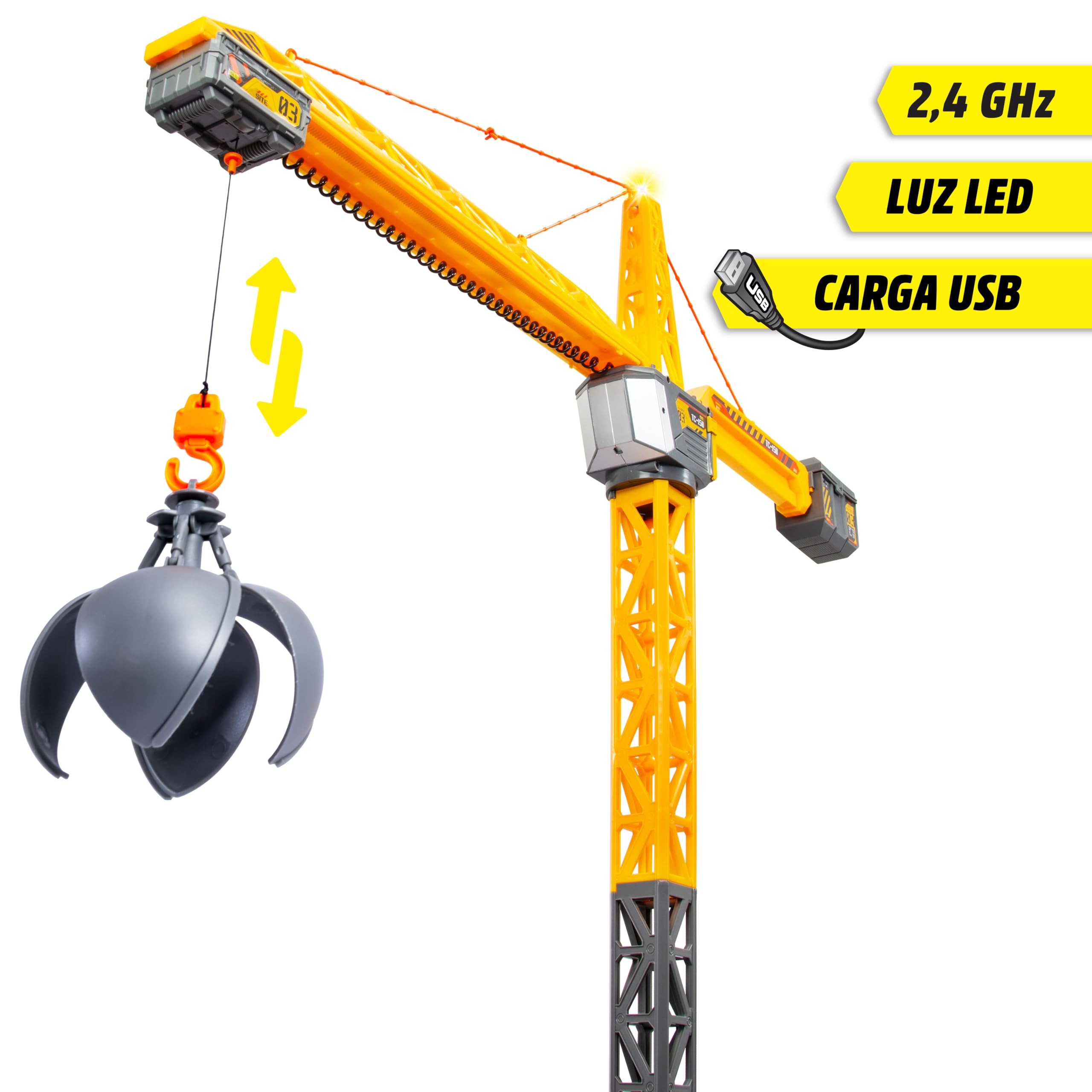 Dickie 203729023 - Grue radio commandée 150 cm - La Poste