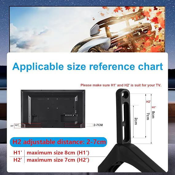 2 pcs TV Stand Legs, TV Stand Base Replacement Bracket Feet