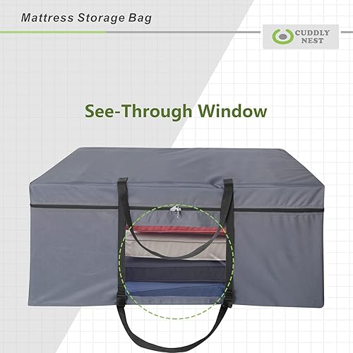 Miniatura 4 de Cuddly Nest Bolsa de almacenamiento plegable para colchón, funda de transporte resistente para cama de invitados de tres pliegues (se adapta a