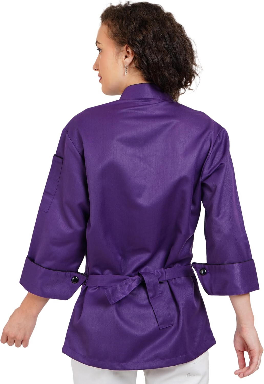 Troz Women Regular Fit 3/4 Sleeve Chef Jacket Food Service Caterers Bakers and Restaruent Professional Uniform