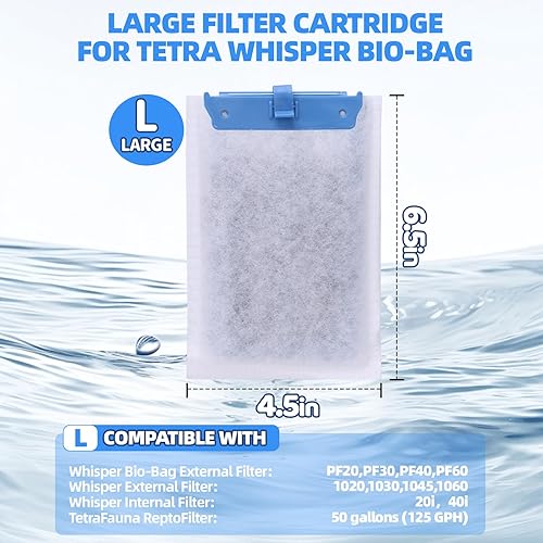 Miniatura 2 de Cartuchos de filtro de repuesto grandes, filtración de 5 etapas con carbón activado, piedra Maifan y zeolita, compatible con Tetra Whisper Bio-Bag