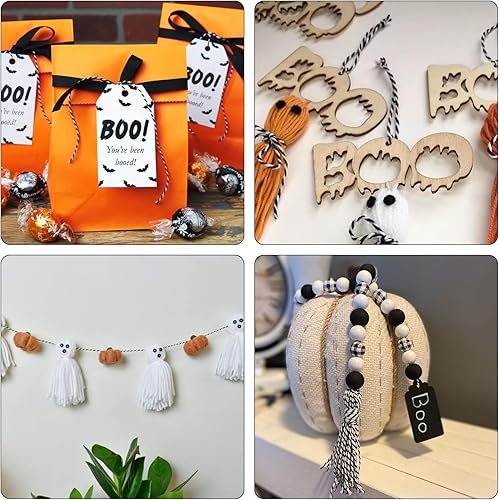 Vista 27 de Guita de regalo roja y blanca cuerda de vacaciones 328 pies de algodón panaderos cordel de artesanía de Navidad cuerda de embalaje duradera Rojo