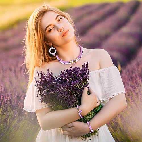 Vista 22 de Funtopia Cuentas de arcilla rosa para pulseras, 6000 cuentas Heishi de arcilla polimérica, cuentas redondas planas de 0.236 in para hacer joyas 2.