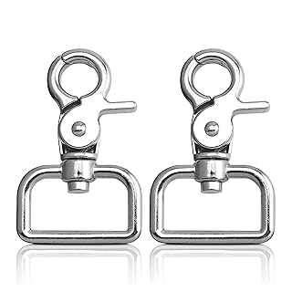 Swivel Snap Hooks Heavy Duty Trigger Clip - 2Pcs Leash Hook Lanyard Clips Nickel Plated Keychain Clips for Crafts Hook Eye Clasp Heavy Duty Clip - Stainless Steel Lobster Clasp Snap Hook Carabiner