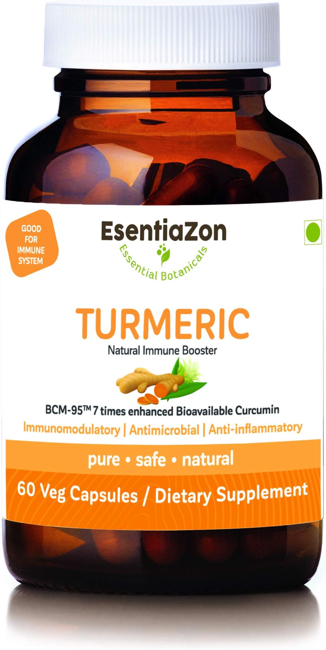 EsentiaZon Natural Turmeric Extract (Curcumin) 500mg - 60 Veg Capsules (BCM-95)