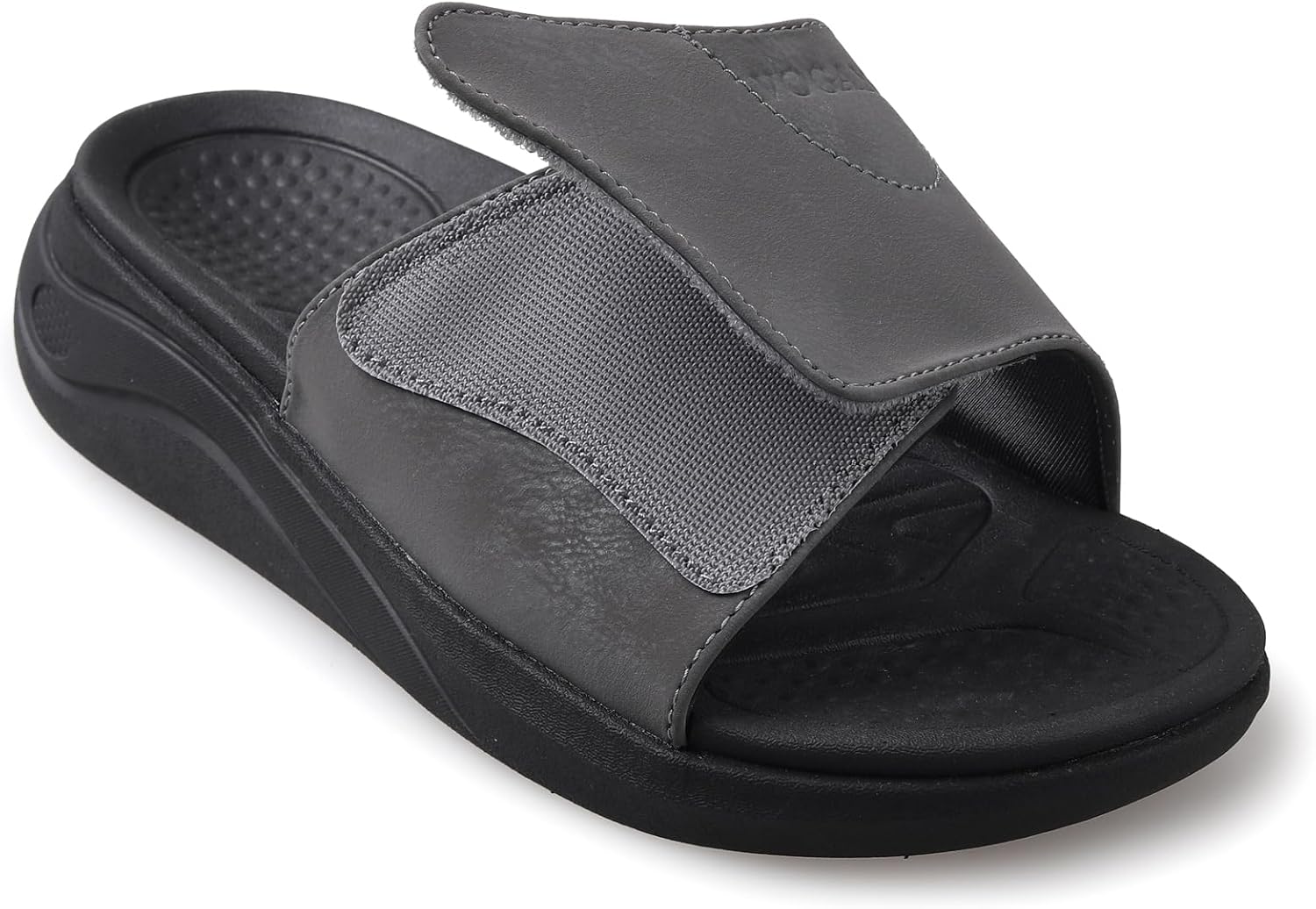 Vogana Sandals for Men Adjustable Width Slides Arch Support Orthopedic for Diabetic Plantar Fasciitis Swollen Feet Pain Relief Neuropathy