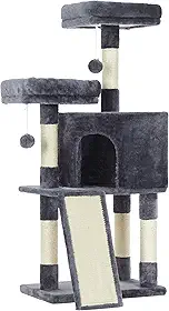 Feandrea Árvore para Gatos, Condomínio para Gatos 115 cm, Rampa Arranhadora, Cinza Fumê BRPCT141G01V1