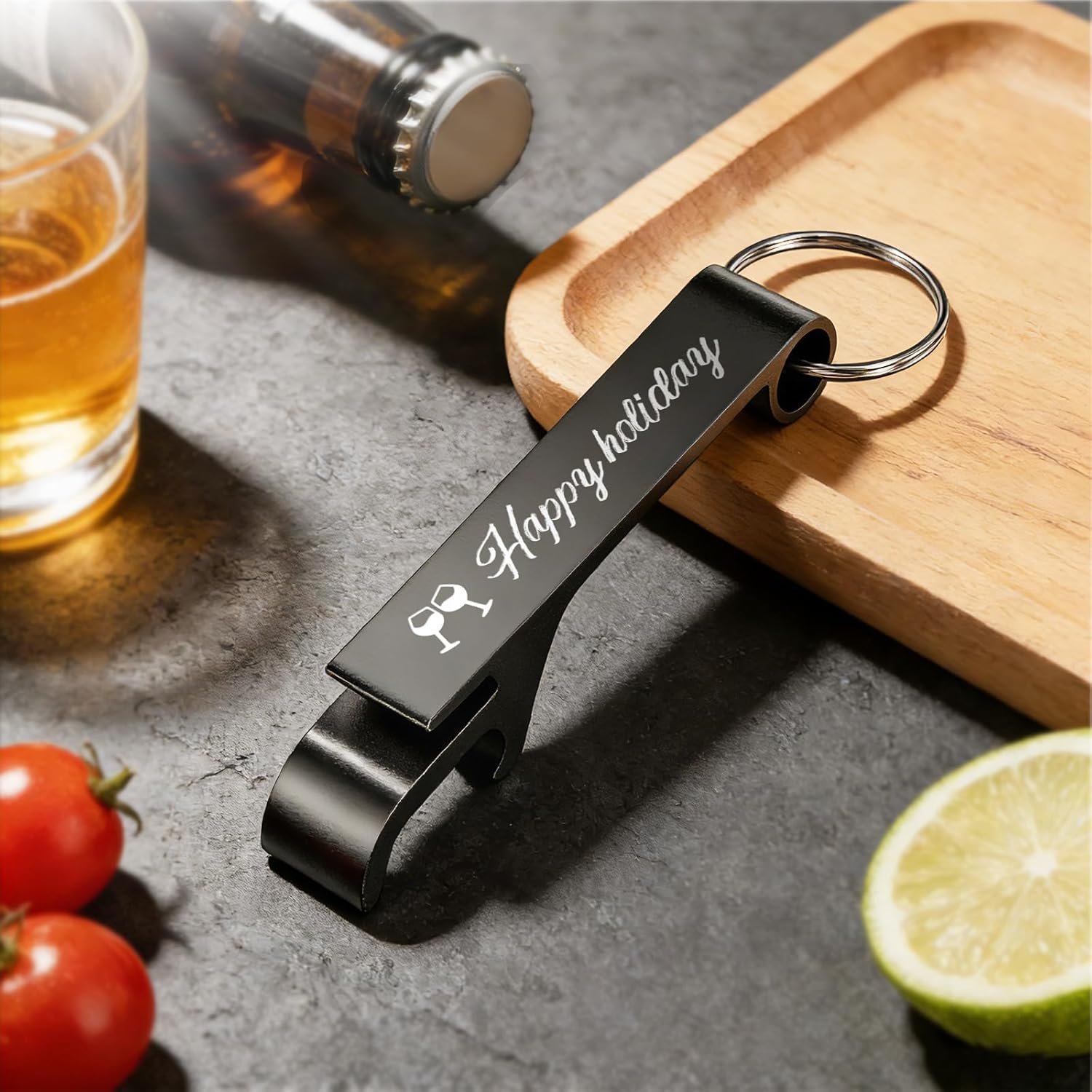 100Pcs Personalized Bottle Opener Keychain Bulk, Custom Engraved Your LOGO & Text on Beer Bottle Opener for Wedding Favors/Brewery/Bar/Anniversaries/Party/Property Agent/Guests/Graduation/Christmas