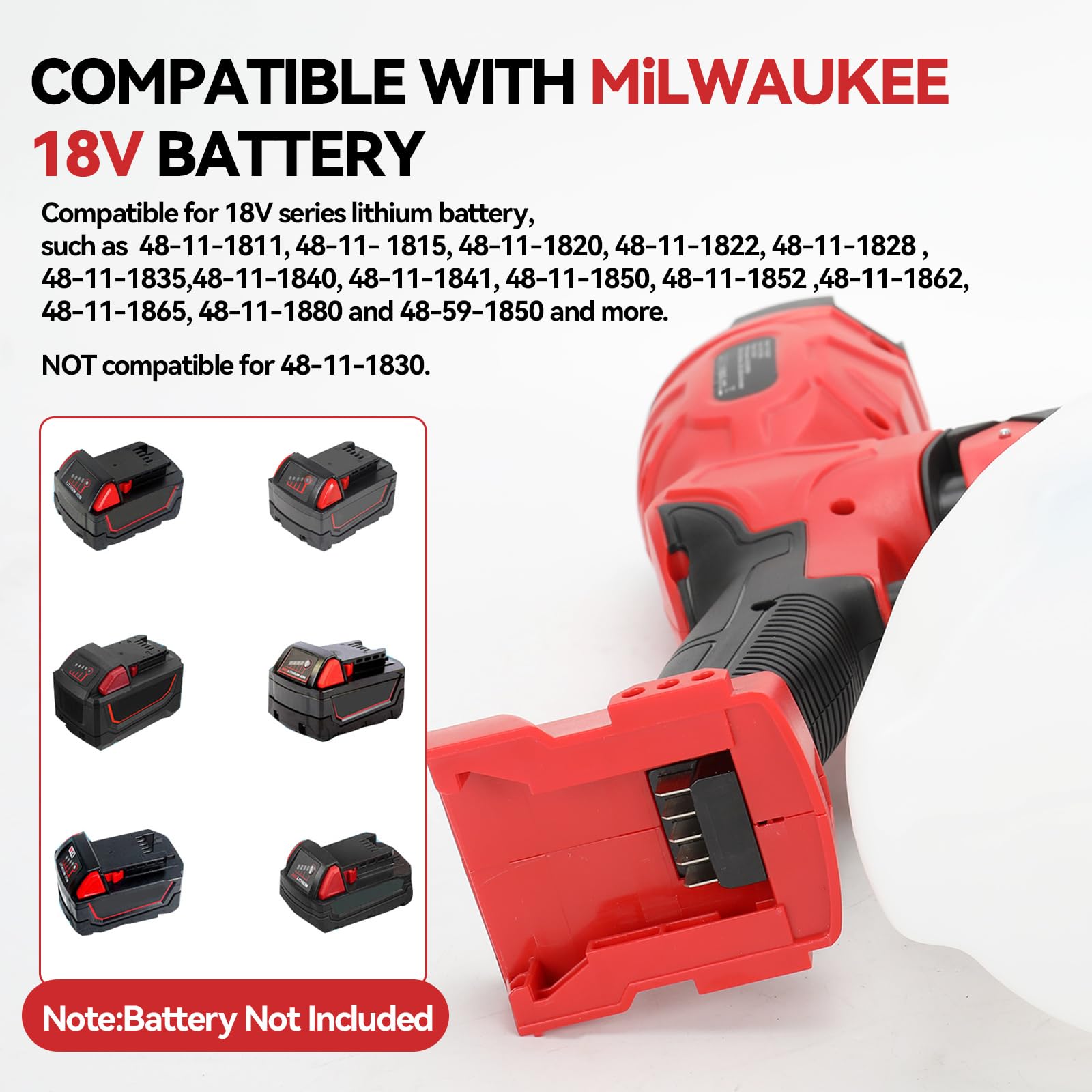 Spruzzatore di vernice senza fili compatibile con batteria Milwaukee da 18 V, pistola a spruzzo elettrica portatile con 4 ugelli, 3 modalità di spruzzo, contenitore da 1200 ml, per pittura di pareti