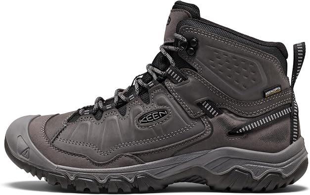 KEEN Men's Targhee 4 Mid Height Durable Comfortable Waterproof Hiking Boots, Magnet/Black, 8
