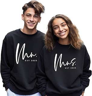Mr and Mrs Sweatshirt - Custom est Future Mrs Mr Sweatshirt - New Mrs - Honeymoon Pajamas - Wedding Gift - Future Mrs. Gift
