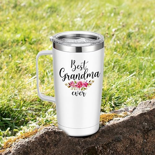 Miniatura 7 de SANDJEST Vaso para abuela con asa de 20 onzas, de acero inoxidable, aislado, taza de viaje, taza de viaje para abuela, regalo para abuela, abuela,