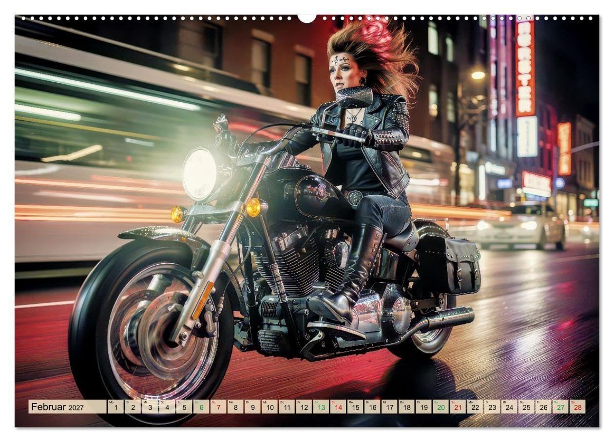 Rockerglück (hochwertiger Premium Wandkalender 2027 DIN A2 quer), Kunstdruck in Hochglanz: Zwischen Asphalt und Horizont entsteht ein Glück, das nicht erklärt werden muss. (CALVENDO Menschen)
