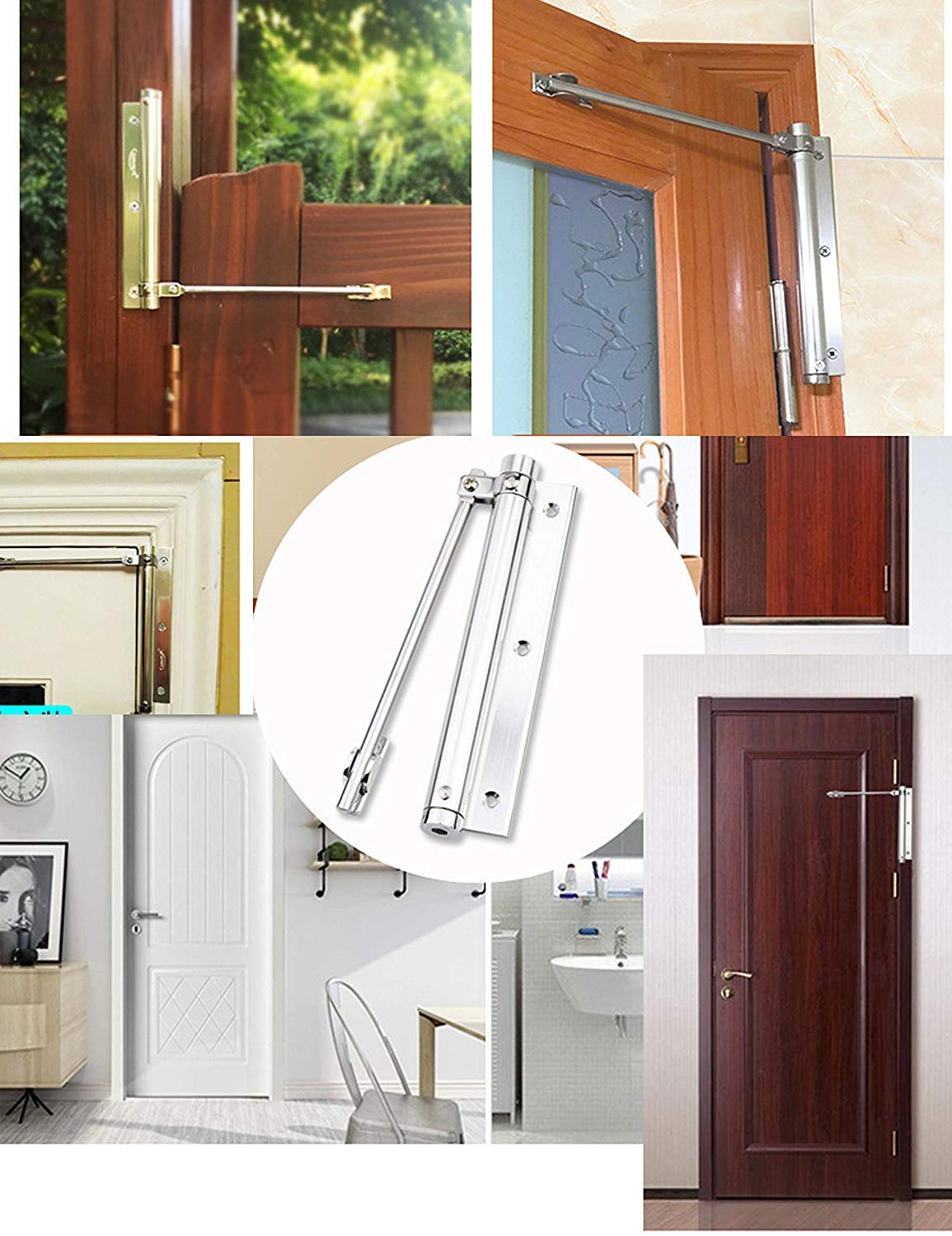 HYDERON Spring Door Closer for Lightweight PVC and Aluminium Doors – Automatic Self-Closing Mechanism for Residential and Commercial Use (Supports up to 35KG, Pack of 1) 4