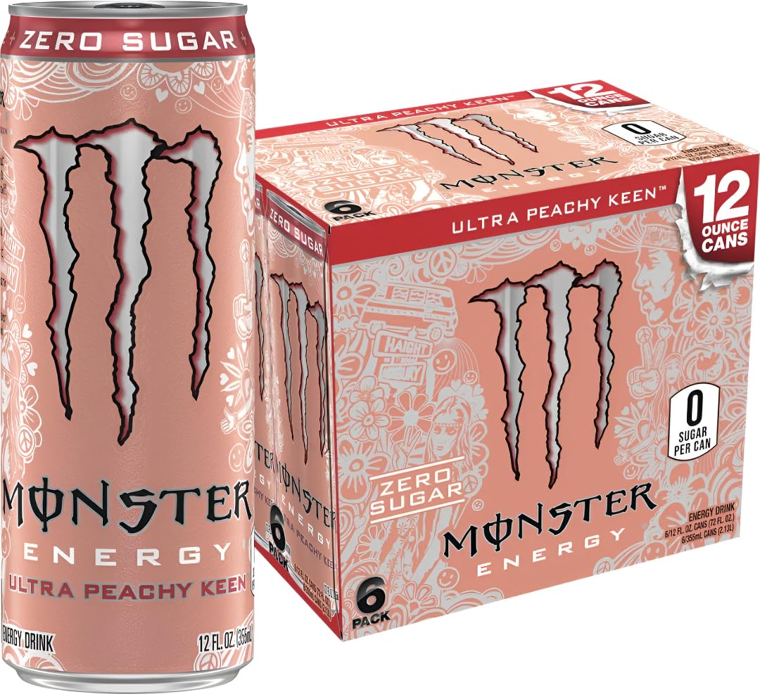 Monster Energy Ultra Peachy Keen, Zero Sugar Energy Drink, 500ml (6 Pack) – Refreshing Peach Flavor with Energy Boost – Low Calorie, Zero Sugar, Smooth Taste (Imported - USA)-image-44