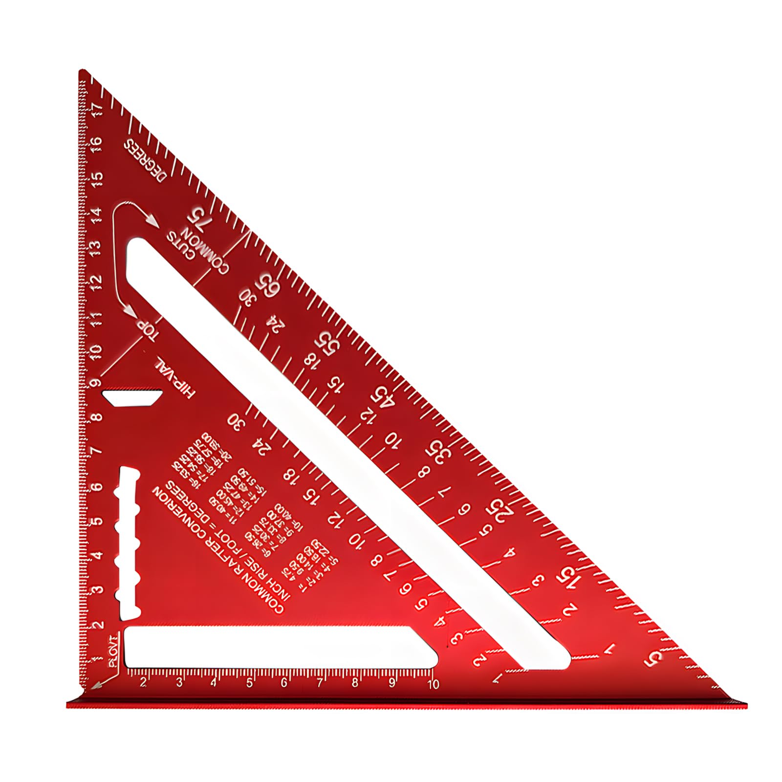 FUZVOL 7-Inch set square for Carpenter Measuring, Metric and Imperial Scales, Durable Aluminium Alloy Construction, 90° Thickened Triangle Ruler for Accurate Woodworking(Red)