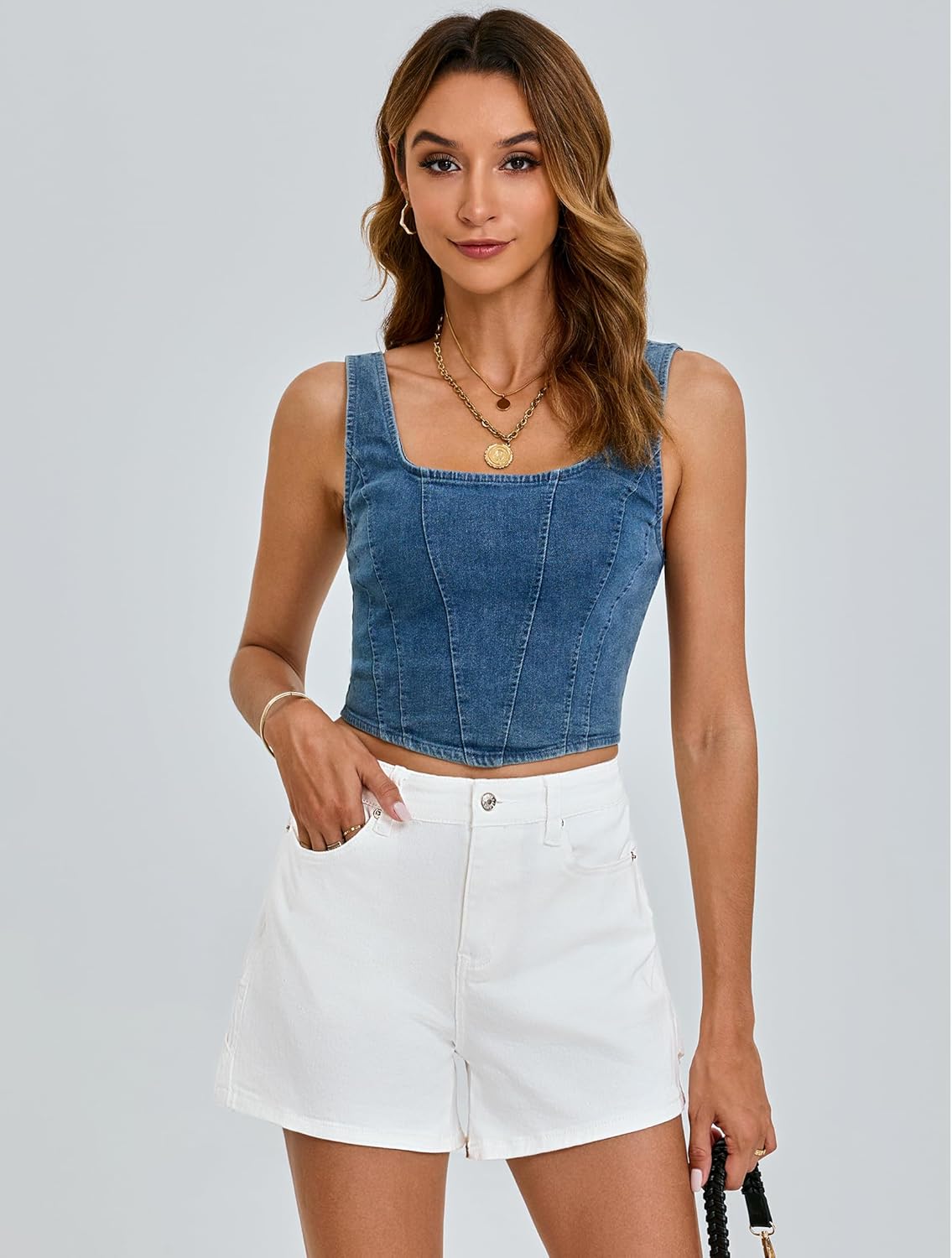 luvamia Jean Shorts for Women Trendy High Waisted Denim Shorts Carpenter Stretchy Summer Casual Mom Cut Off Jeans Shorts - Image 5