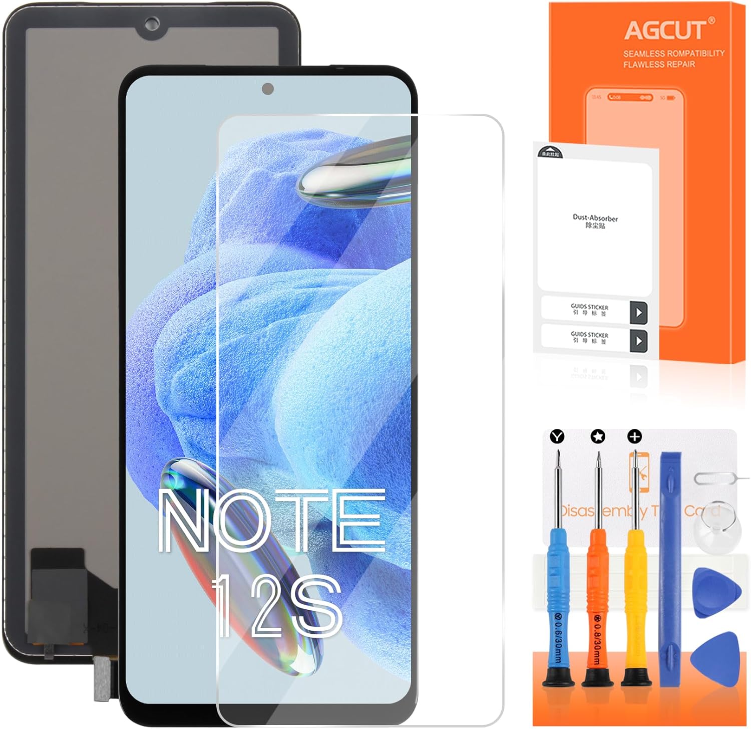 INCELL for Xiaomi Redmi Note 12S Screen Replacement for Xiaomi Redmi Note 12S LCD Display 2303CRA44A, 23030RAC7Y, 2303ERA42L LCD Digitizer Touch Screen Assembly Repair Parts