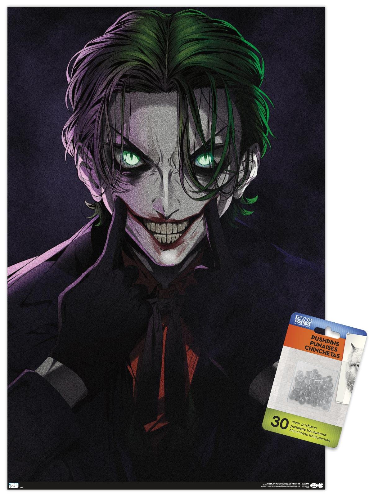 ©️deniime JOKER Amazon.com: DC Comics - The Joker Anime - Smile Wall Poster with
