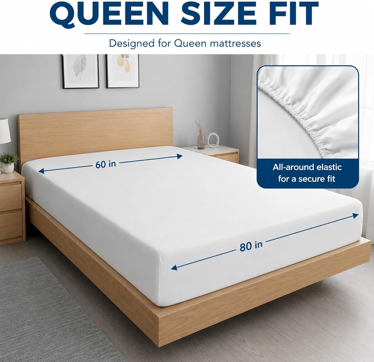 SmoothNovelty 10 Pack Mattress Topper Cover Memory Foam Protector Queen Size Waterproof White Mattress Pad with Deep Pocket 3"-15" Depth, Soft & Breathable Bed Cover for Hotel Dorm Room Bedroom