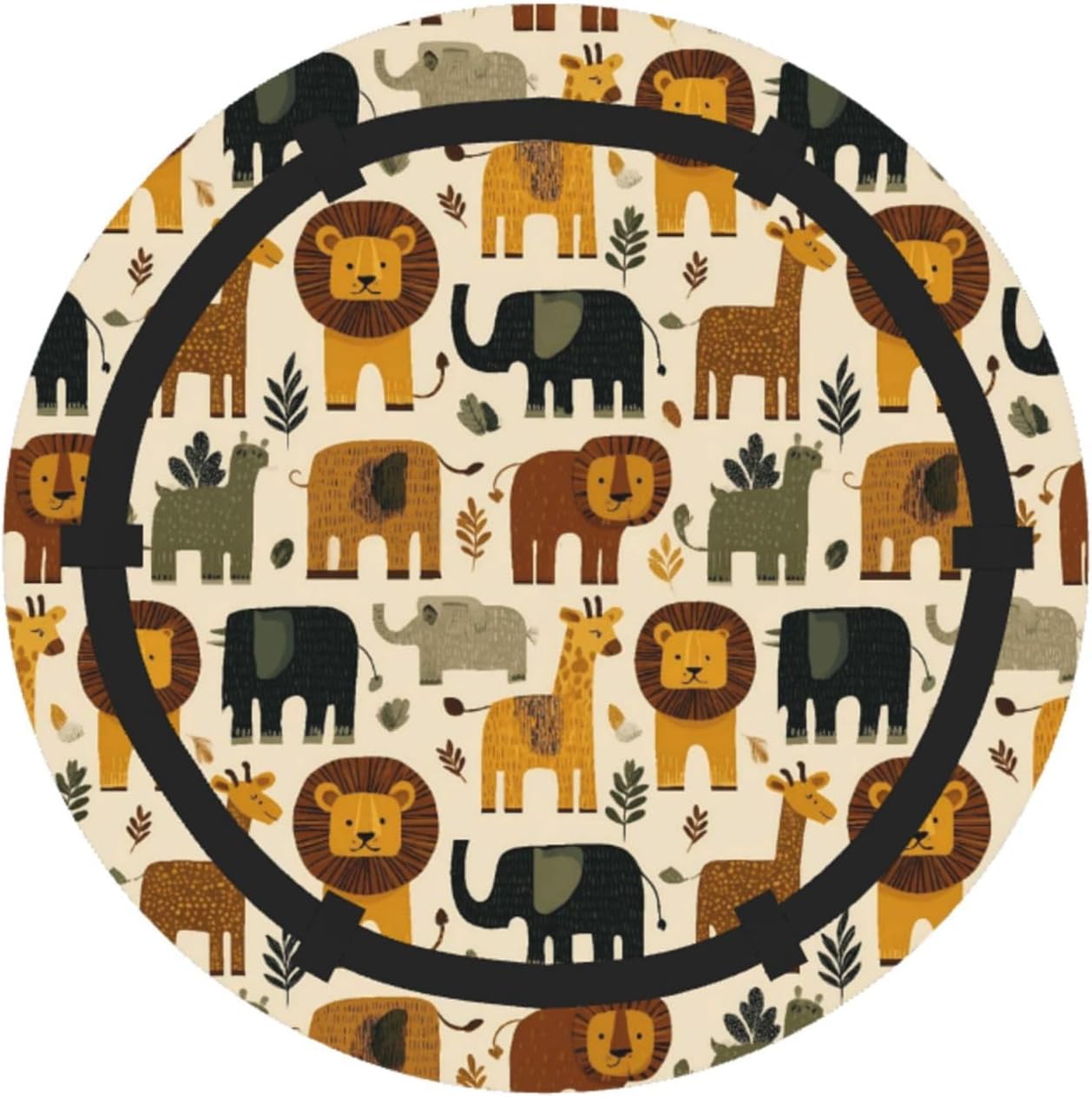 Safari Animals (3) Pattern Foldable Camping Tote Bag Picnic Blanket Bag Portable Beach Mat Tote Waterproof Outdoor Picnic Mat Carry Bag