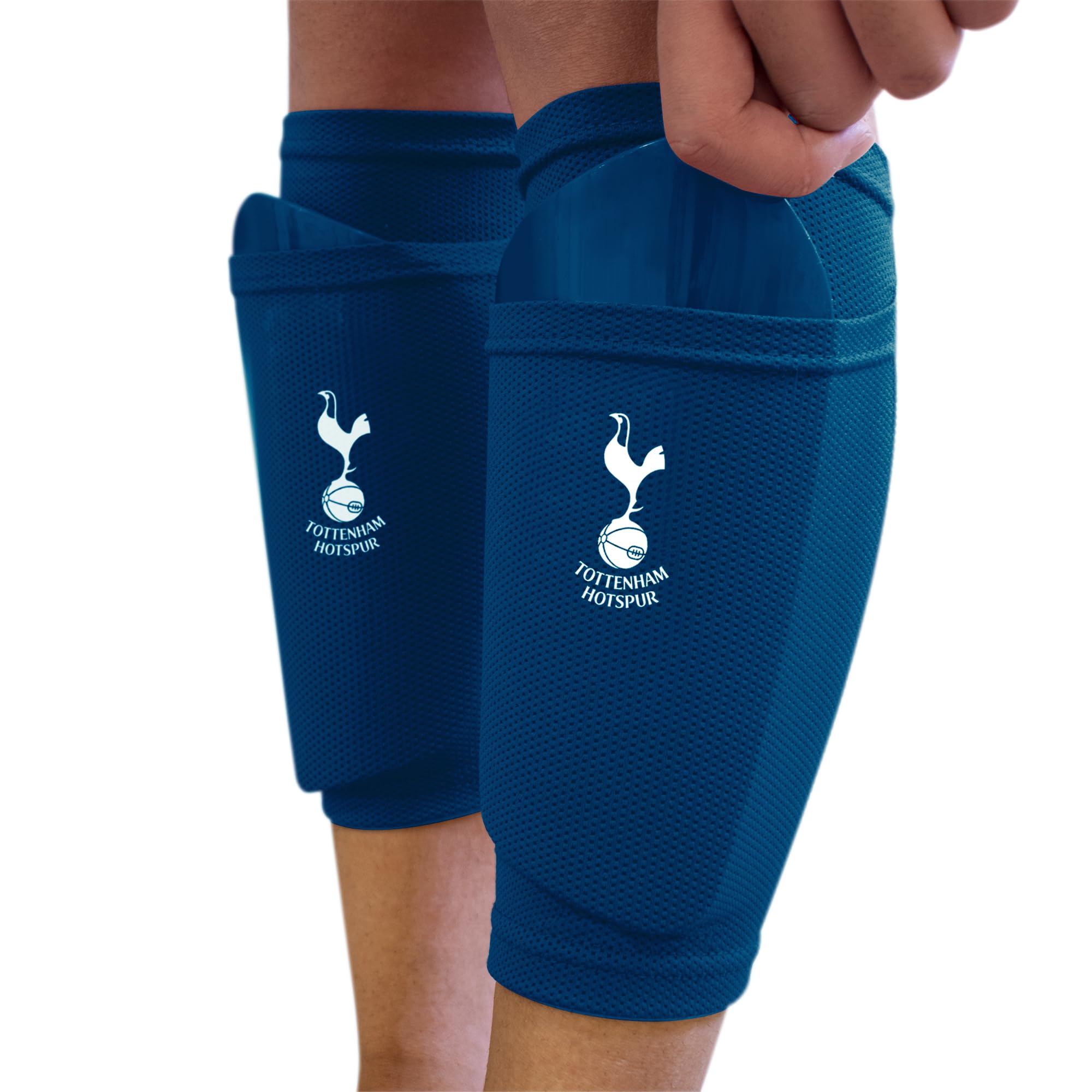 Hy-Pro Officially Licensed Tottenham F.C. Shin Pad With Sock Sleeve, Youth - Shin Guard, Breathable, Lightweight, Durable, Protective Gear, Spurs, Merchandise, Great Football Gift Idea