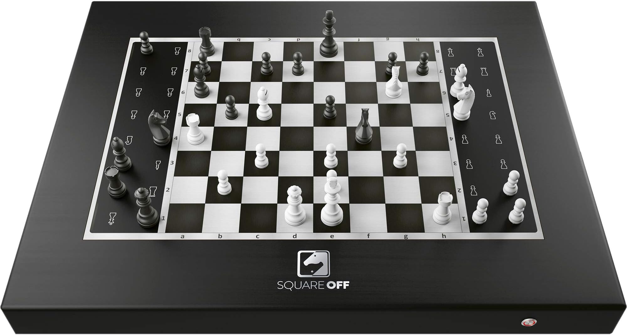 Square Off Smart Chess Set - an Electronic Chessboard, which Moves The Opponent's Wooden Chess Pieces on its Own. Kids or Adults can Play Against The AI or Any Online Chess Player Across The Globe.
