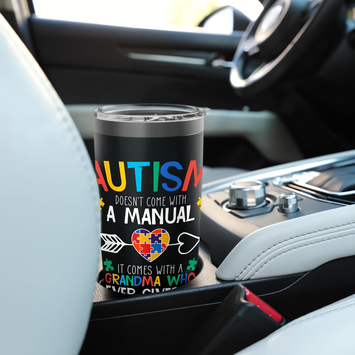 Autism Doesn't Come With A Manual It Comes With A Grandma Stainless Steel Insulated Tumbler - Image 6