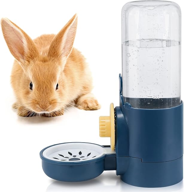 Rabbit Water Bottles 500ml Large Guinea Pig Non Drip Automatic Kettle for Bunny/Ferret/Hedgehog Small Animal Dispenser (Blue)