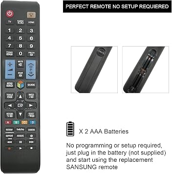 New Replacement Remote Control AA59-00582A AA59-00638A Suitable for All Samsung 3D LCD LED Smart TVs - No Installation Required TV Universal Remote Control BN59-01198Q AA59-00581A AA59-00638A