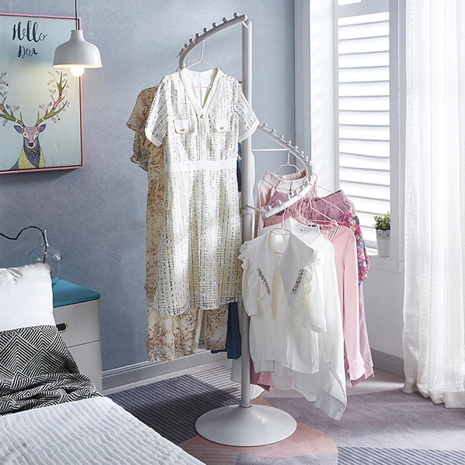 Porte-vêtements en spirale solide et grand porte-manteau debout multi-usages