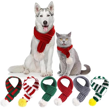 Amazon マフラー ペット用品 クリスマス 小型犬 中型犬 暖かい ニット 寒さ対策 防寒 お出かけ お散歩 撮影 プレゼント ペット犬 子犬 服 クリスマススタイル レッド グリーン M Sonesatere コスチューム 通販