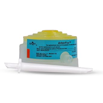Mauget ArborFos Injector - 5ml Fungicide for Trees, 45.8% Phosphoric Acid for Stronger Immunity & Vibrant Leaves, Spill-Proof Fungicide for Mold Removal, Pack of 24 Caps