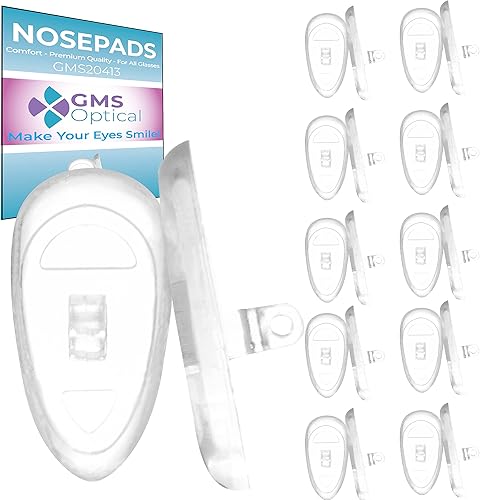 Miniatura 9 de GMS - Almohadillas de silicona para soporte de anteojos en la nariz con forma simétrica, 10, 2