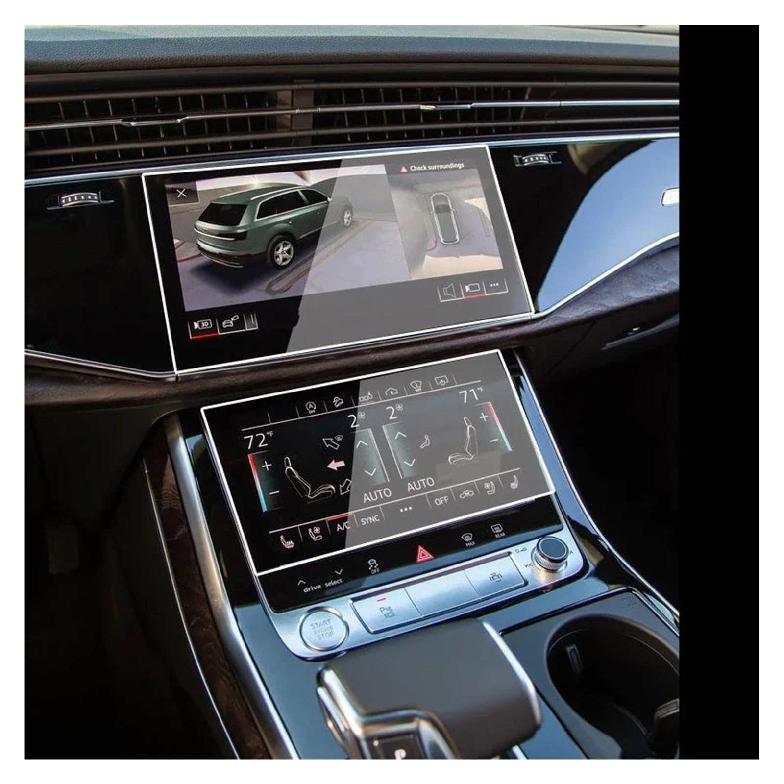 Car Navigation Screen Protector For Q7 For Q8 2019 2020 Car GPS Navigation LCD Anti-scratch 2pcs Screen Protector Tempered Glass