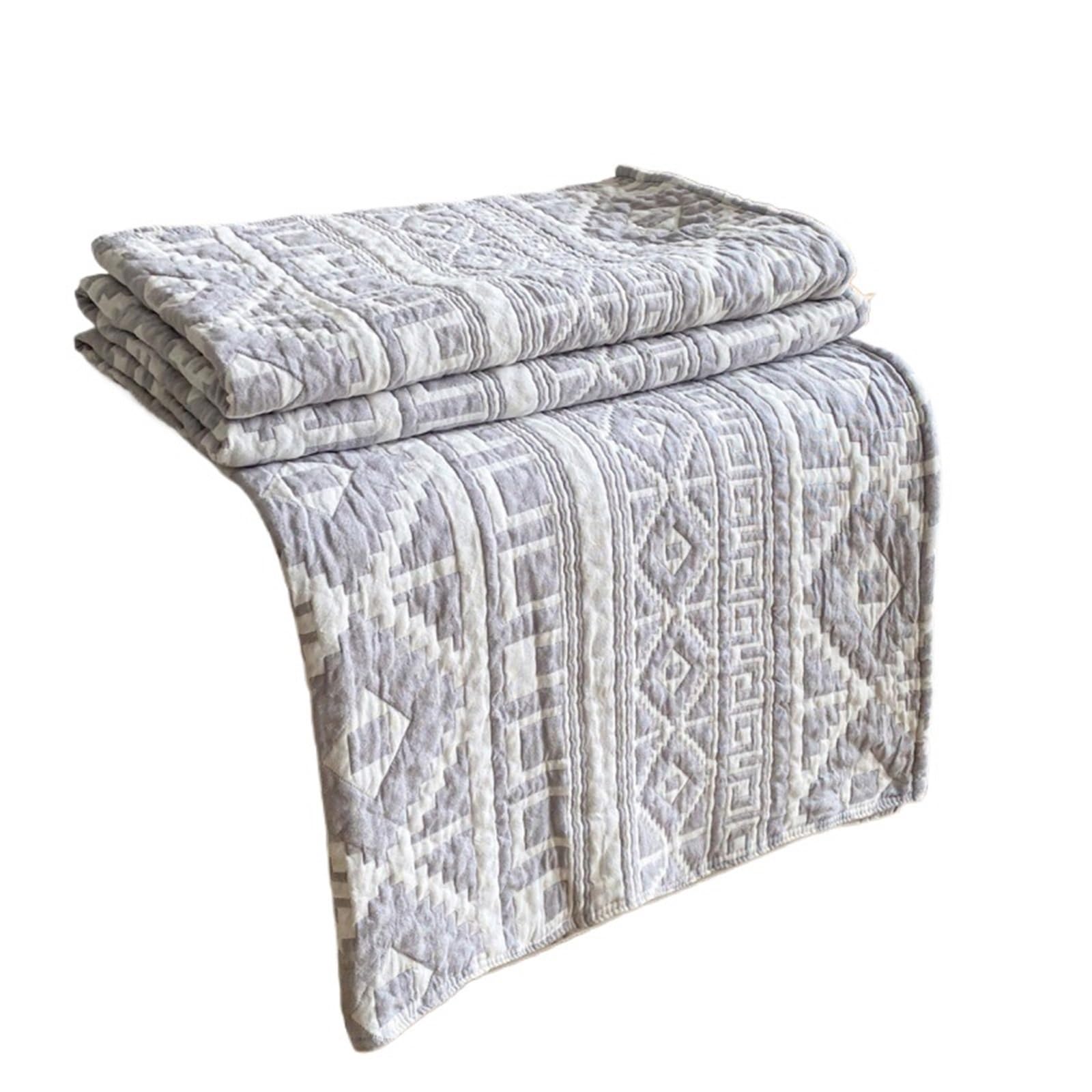 LPACXBYD Muslin Throw Blanket Washed Cotton Towel Quilt Four-layer Gauze Summer Cool Office Nap Blanket Sofa Decor Cover 150 * 200/200 * 230(Grey,150x200cm)